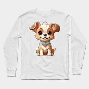 cute puppy smiling Long Sleeve T-Shirt